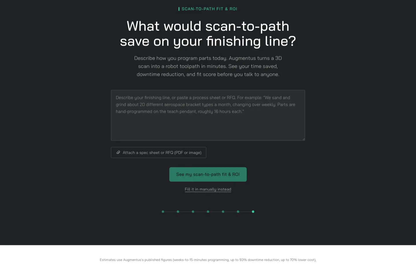 An AI ROI calculator for a robotics company
